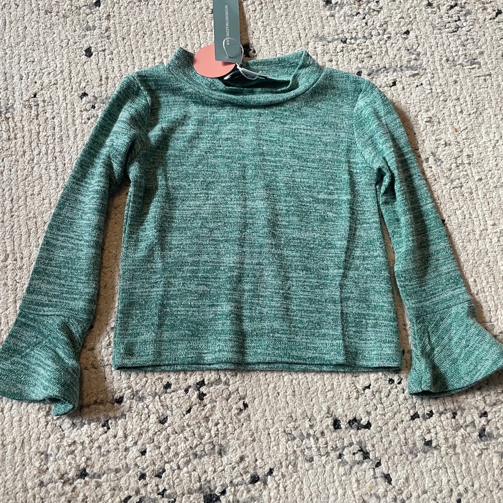 Baileys Blossoms green bell sleeve top 6-9 months